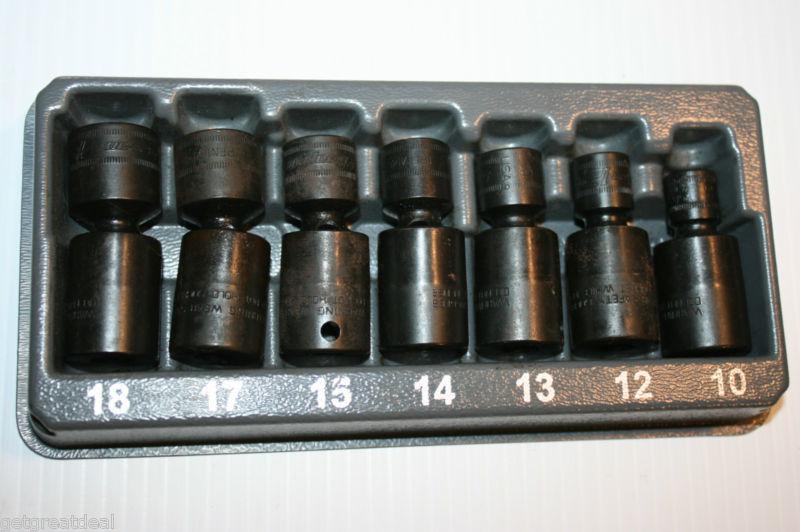 Snap-on tools 3/8" drive impact metric shallow 6-p swivel socket set 7pc 10-18mm