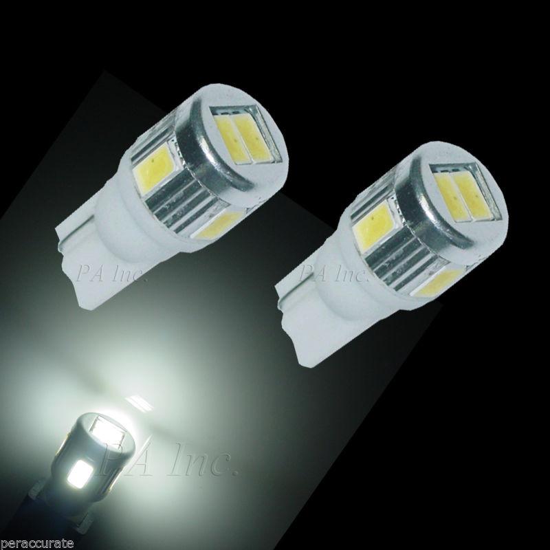 2x 6-5630 white led turn light bulbs t10 168 2825 & 2x ba15s transfor sockets