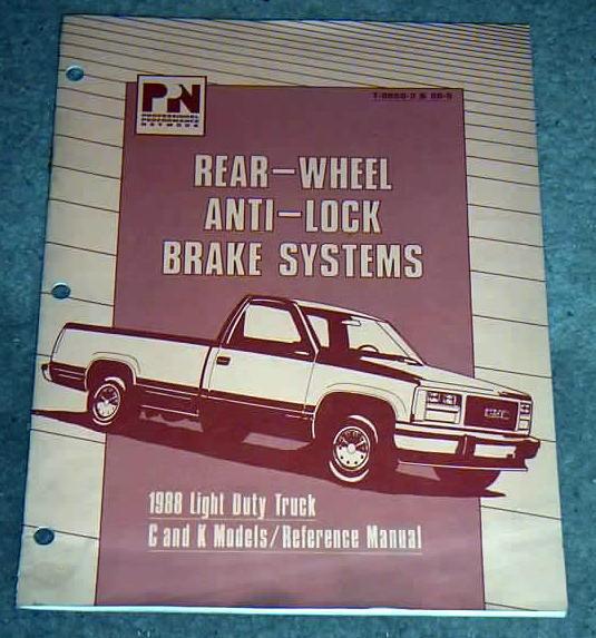 1988 chevrolet gmc c/k trucks rear wheel antilock braking system manual