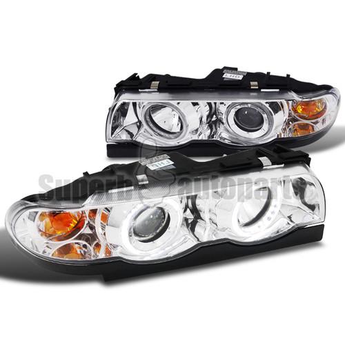 1995-2001 bmw e38 740i 750il halo projector headlights w/ signal lamps chrome