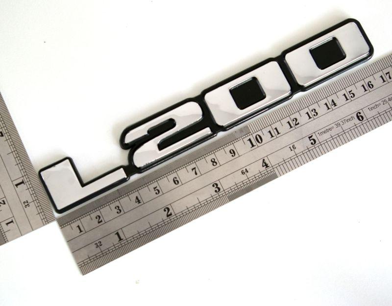 New chrome on black plate"l200" badge emblem decal sticker fits mitsubishi truck