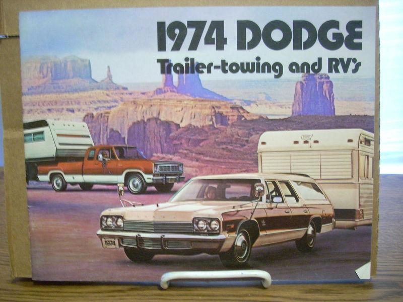 1974 dodge trailering towing rv sales brochure dart coronet charger truck camper