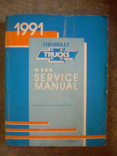 1991 91 chevy chevrolet g 10 20 30 van service shop repair book manual