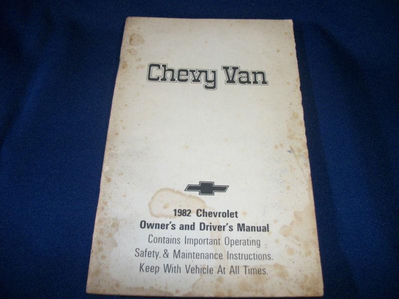 1982 van chevrolet chevy factory owners manual