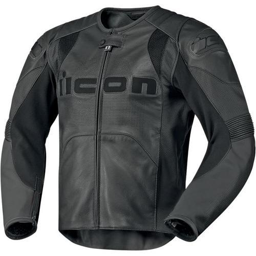 Icon leather jacket overlord prime motorcycle stealth small