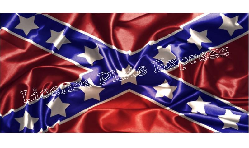 Personalized monogrammed custom license plate auto car tag rebel flag 18