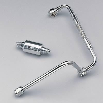 Edelbrock 8128 stainless steel carburetor dual feed fuel line kit