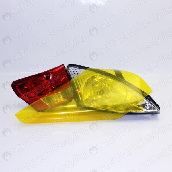 24in x 12in gloss dark yellow smoke headlight lens tint vinyl film overlay sheet