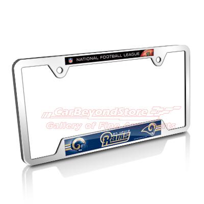 Nfl st. louis rams chrome metal license plate frame + free gift, licensed