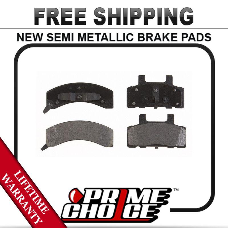 Front semi metallic disc brake pad kit full set with lifetime warranty