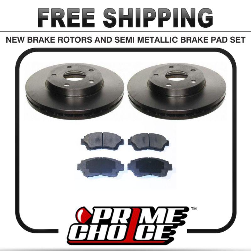 Premium front metallic brake pads and disc rotors complete kit left & right pair