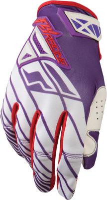 Fly kinetic gloves white/red/purple sz 10 367-41910