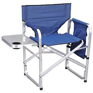 Ming's mark director's chair, w/ side table, blue sl-1204-blu