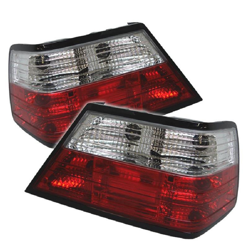 Tln mercedes w124 e-class 1986-93 crystal tail lights red clear