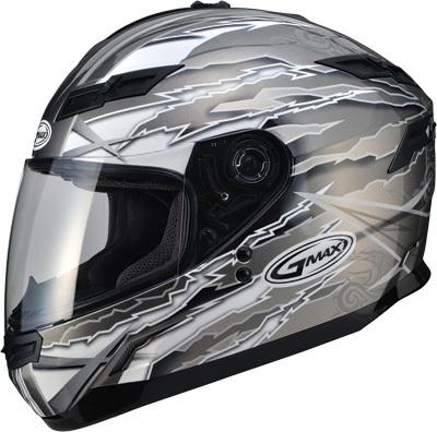 Gmax gm78 full face helmet firestarter titanium/silver x g178467 tc-18