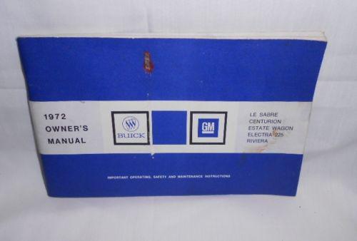 1972 buick le sabre electra owner's manual-good condition