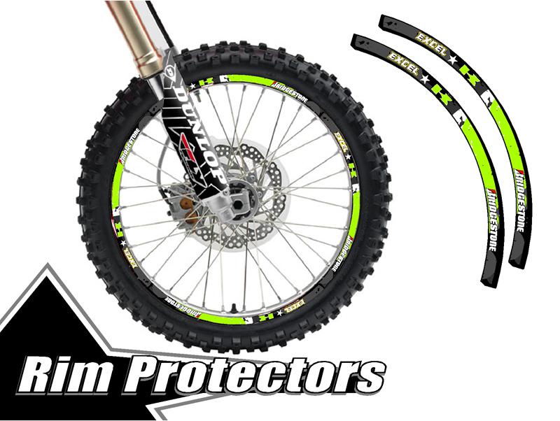 10 & 12 inch dirtbike rim protectors 10" wheel decals dirt bike tape graphics r2