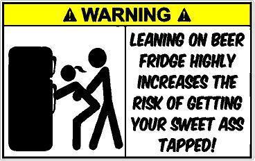 Warning fridge nailed sticker decal