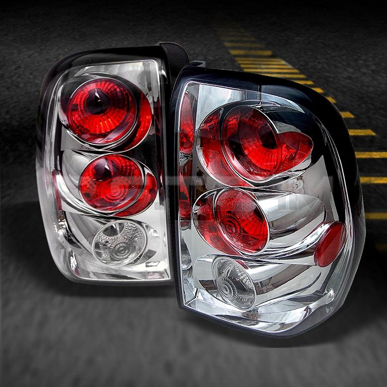 02-09 chevy trail blazer sport suv chrome clear tail brake lights lamps pair