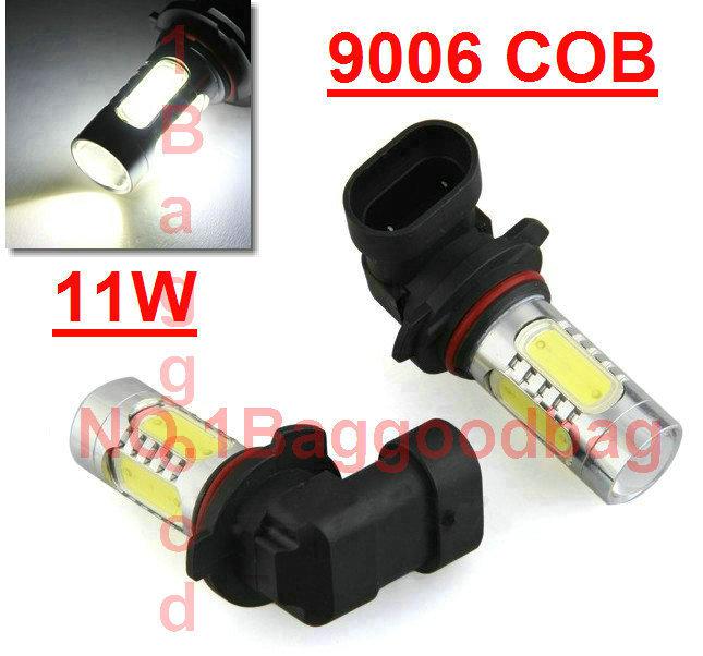 2 x car 11w 9006 hb4 cree q5 + 4 cob smd led light fog lamp drl driving bulb 12v