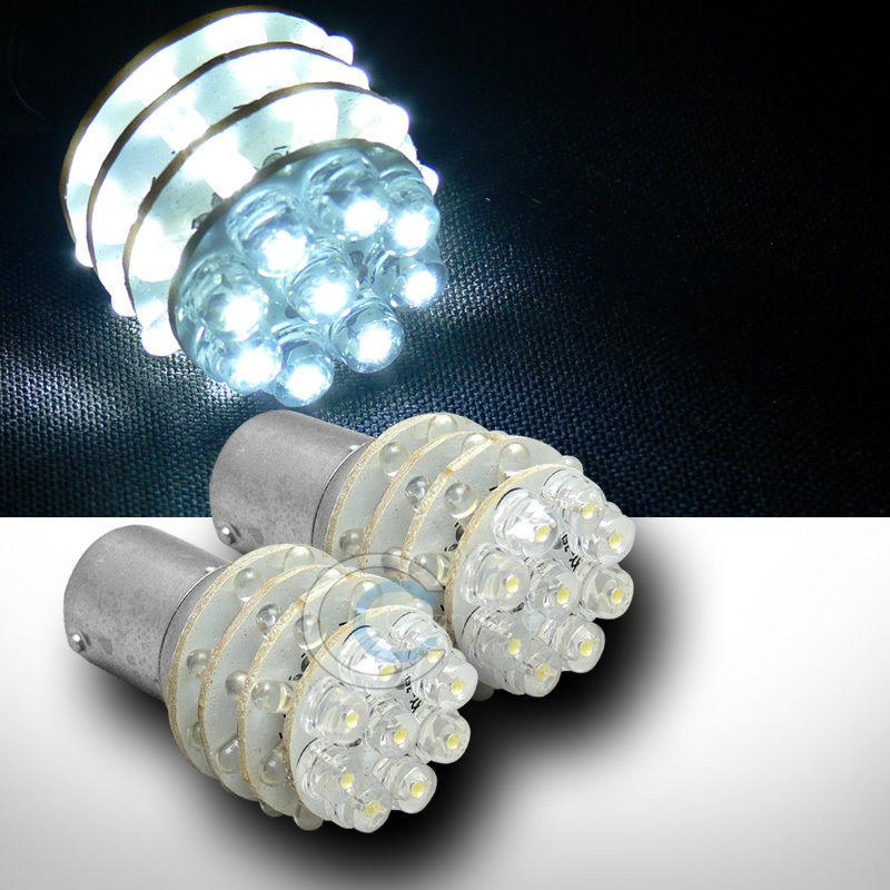 2pc white 1156 ba15s wide angle 36x led backup/reverse rear/tail light bulbs 12v