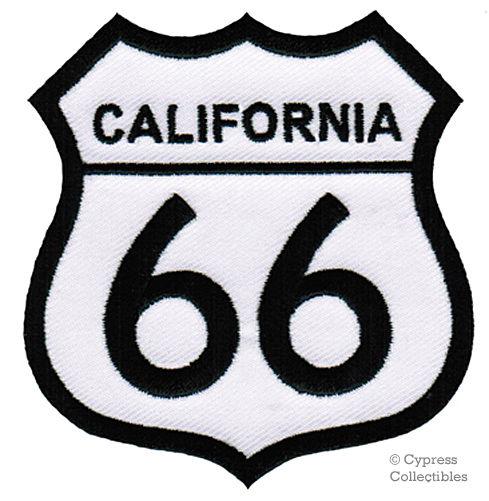 Route 66 california biker patch embroidered iron-on highway road sign emblem