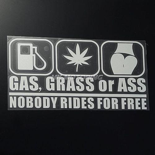 Cool hot silver white style vinyl car decal sticker funny window gas grass ass