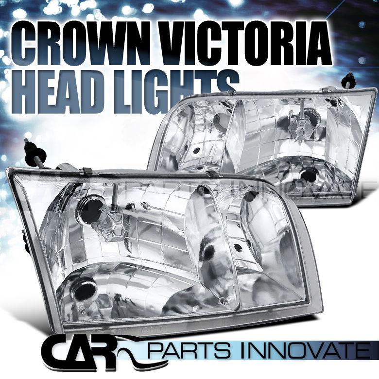 98-11 crown victoria crystal clear lens headlights chrome head lamps