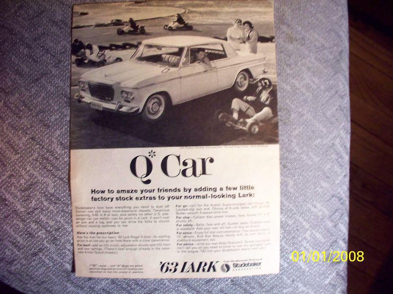 1963 studebaker lark regal 1pg. original ad! *a great gift idea! a rare piece!!