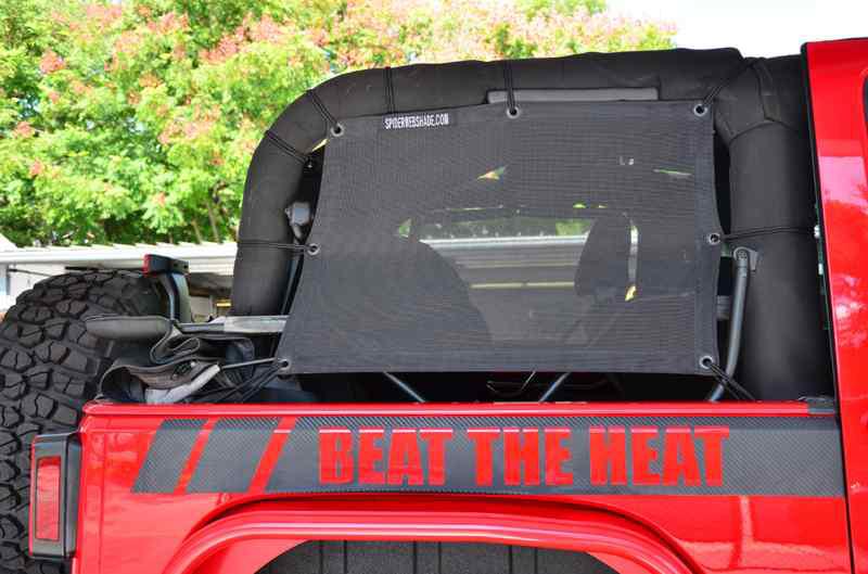 Jeep jk 2 door spiderweb shade sides (black) 27% cooler interior ~fits 2007 & up