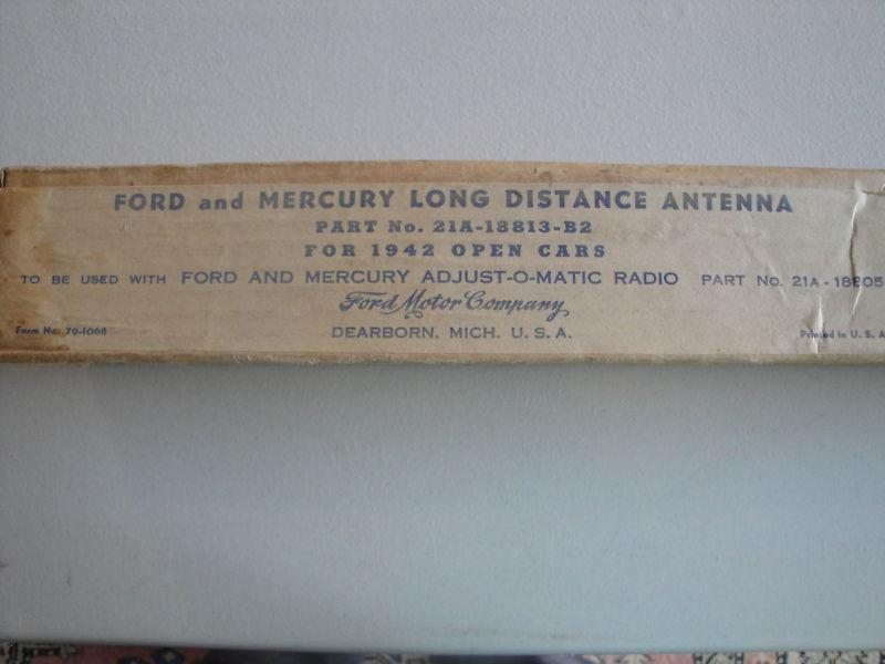 1942 ford mercury convert. long distance antenna in original box w/ instructions