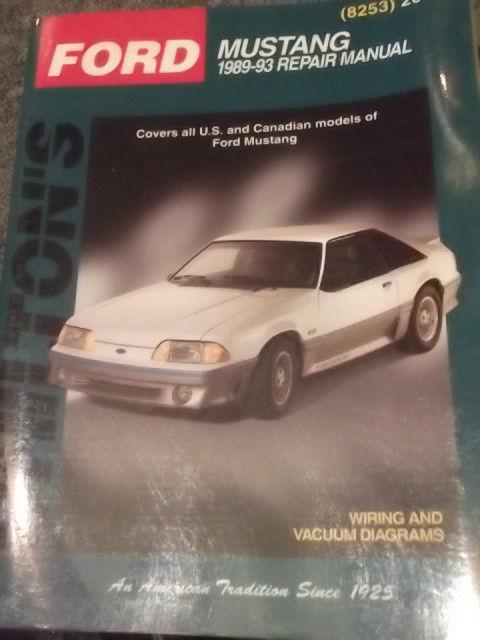 Chilton's ford mustang 1989-93 repair shop manual nice shape nr gt lx 5.0