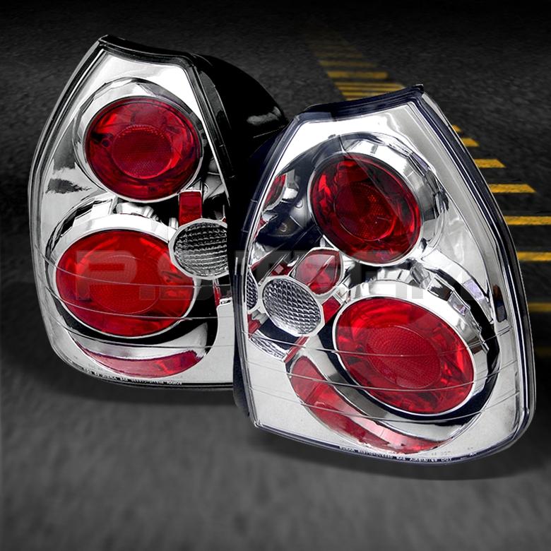 96-00 honda civic ek9 3dr hatchback chrome clear tail brake lights lamps pair