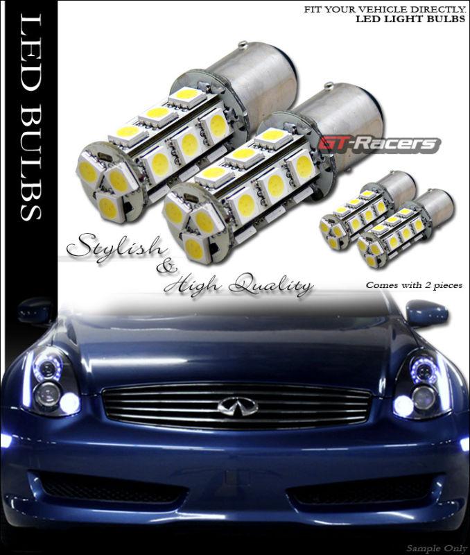 2x white 1157 bay15d socket 18x 5050 smd led front turn signal light lamp bulbs