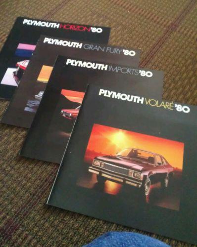 4 1980 plymouth dealer brochures volare,imports,gran fury,and horizon