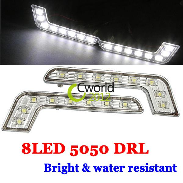 2x  8 led 5050 smd daytime running light drl car auto driving fog lamp 12v