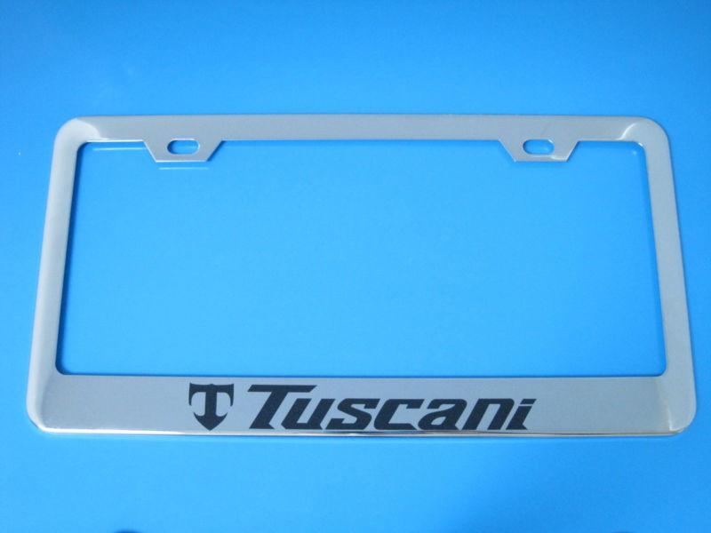 Tuscani superior chrome license frame + screw caps