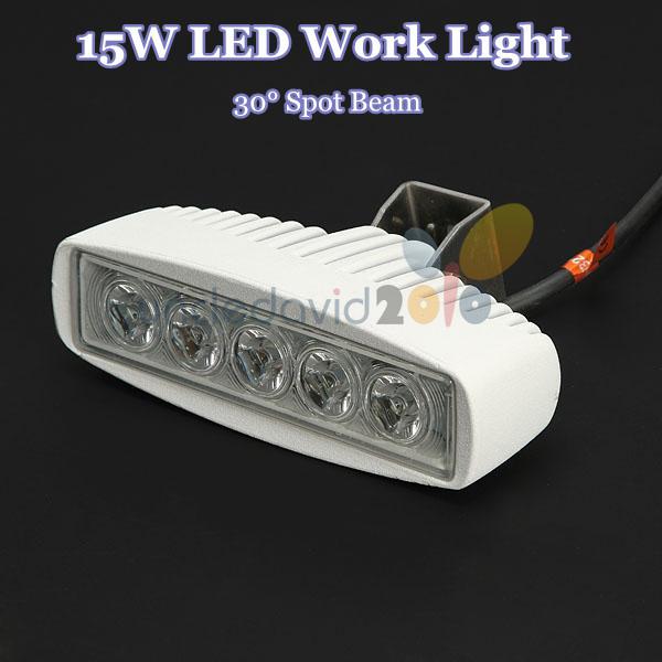 15w white led offroad work light spot beam lamp for atv suv jeep truck 4wd