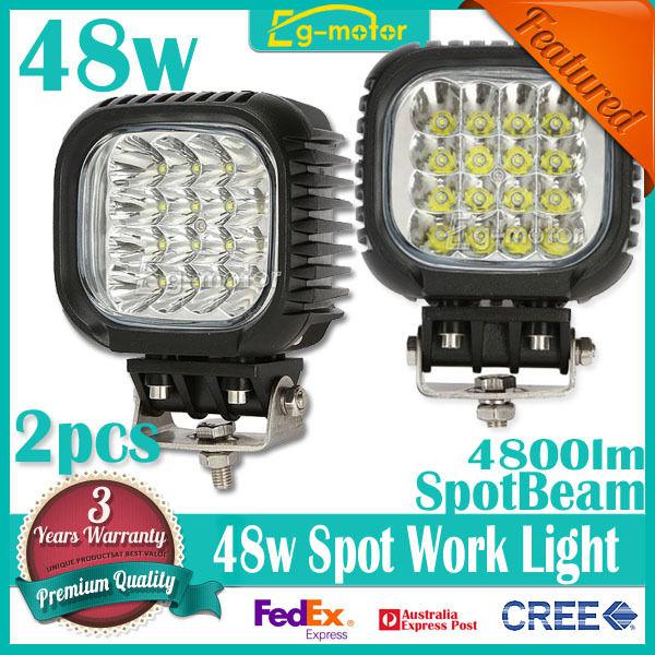 2x 48w cree led spot work light offroad car truck jeep 4x4 boat driving fog lamp