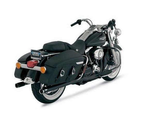 Vance & hines exhaust big shot duals black harley-davidson flhx 2007-2008