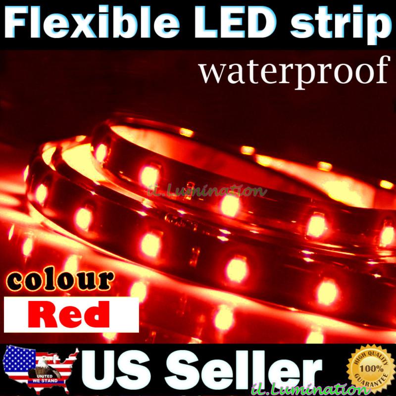 2x 12" flexible led strip interior footwell underdash lights brilliant red #0b