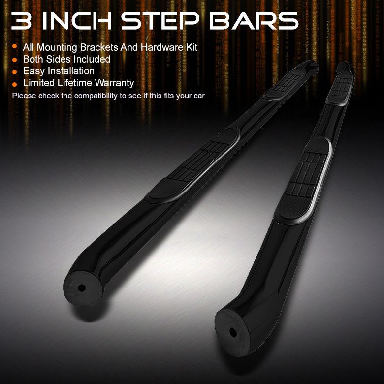 08-12 escape tribute 3" black powder coated side step bars running boards pair