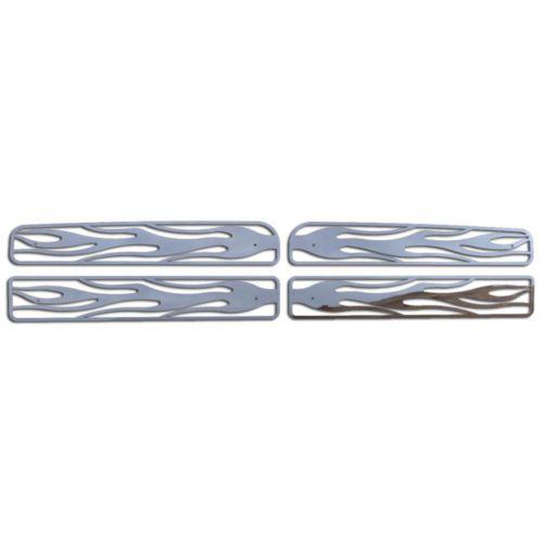 Dodge ram 94-02 stainless horizontal flame front metal grille trim cover insert