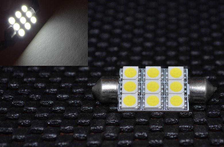 1x 39mm smd 5050 9 led dome light bulb white 3425 6411 6418 6423 6461 de3425