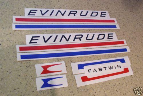 Evinrude fastwin vintage outboard motor decal free ship + free fish decal!