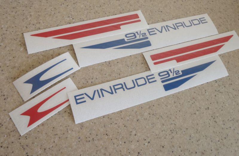 Evinrude outboard vintage decal kit 9.5 hp die-cut free ship + free fish decal!