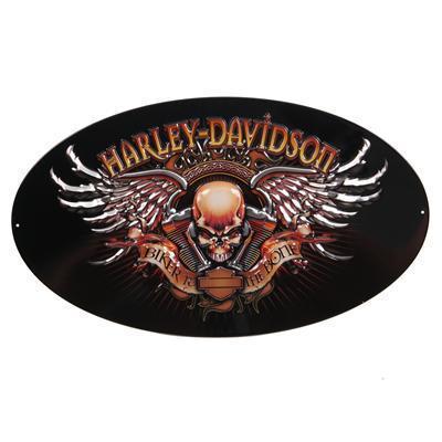 Ande rooney sign oval harley-davidson biker to the bone 10.5" h 18" w each