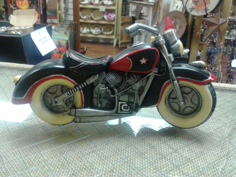  coin bank motor cycle harley davidson fat boy knucklehead soft tail pin up 