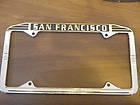 Sale retro cast metal chrome san fransisco ca license plate frame tag holder  nr