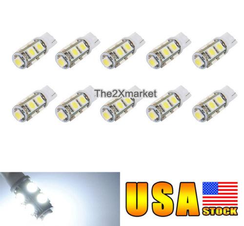 Brand new 10pcs t10 194 168 w5w car led light 5050 9smd white wedge lamp bulb